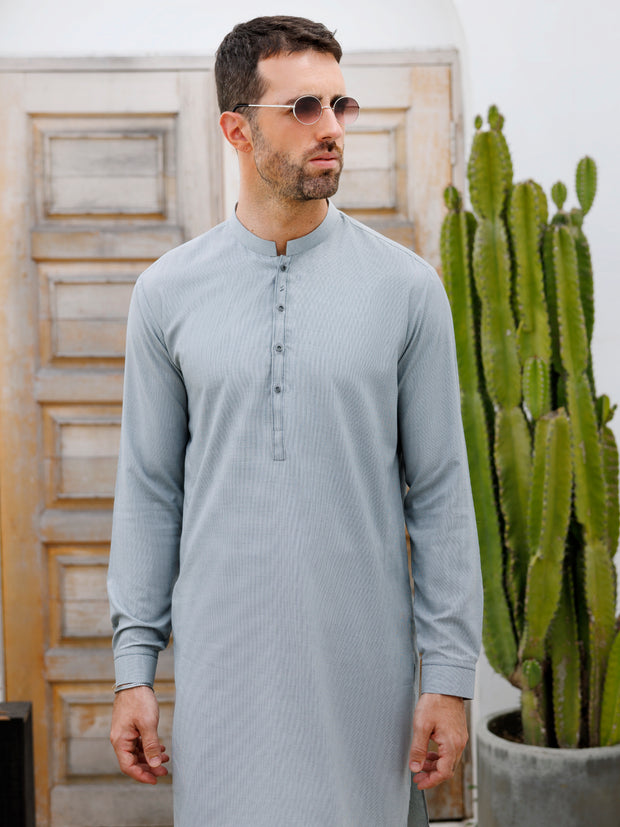 Grey Blended Kurta Trouser - AL-KT-3090