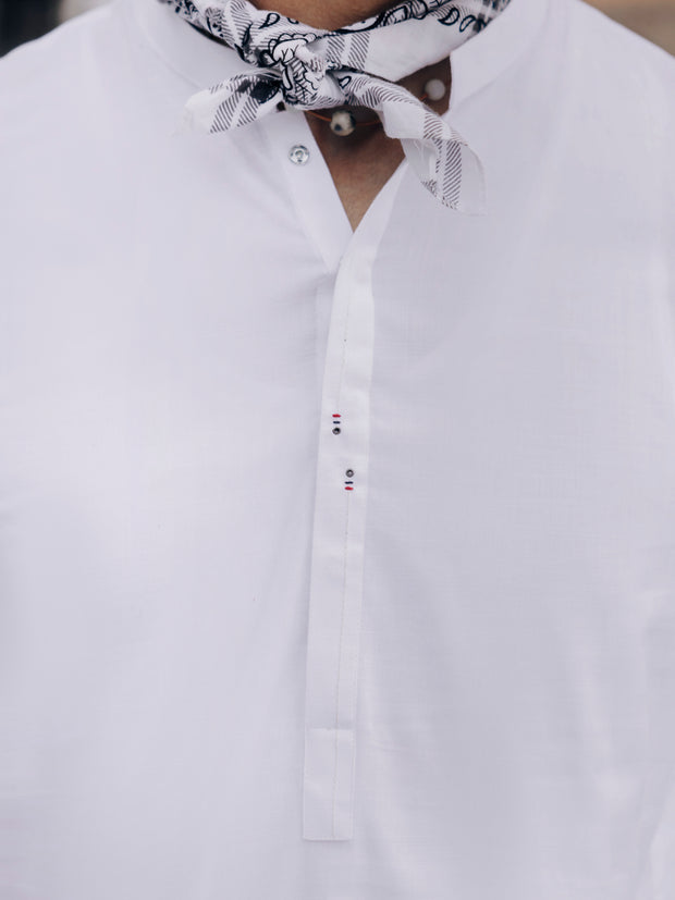 White Cotton Kurta - AL-K-1213