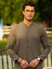 Brown Blended Kurta - AL-K-1219