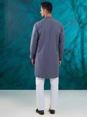 Grey Blended Kurta - AL-K-1215