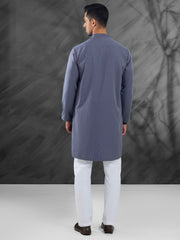 Grey Blended Kurta - AL-K-1215A