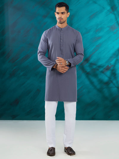 Grey Blended Kurta - AL-K-1215