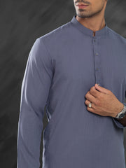 Grey Blended Kurta - AL-K-1215A