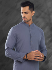 Grey Blended Kurta - AL-K-1215