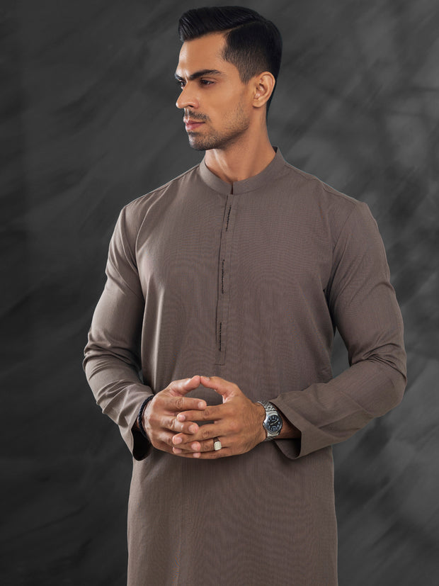 Brown Blended Kurta - AL-K-1216