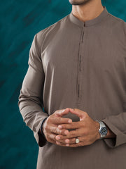 Brown Blended Kurta - AL-K-1216