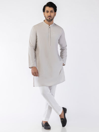 Light Grey Blended Kurta - AL-K-1218