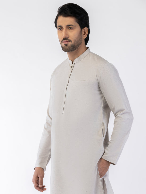 Light Grey Blended Kurta - AL-K-1218