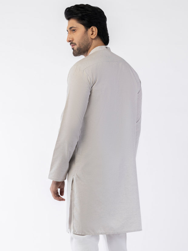 Light Grey Blended Kurta - AL-K-1218