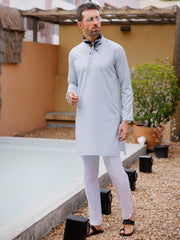 Sky Blue Blended Kurta - AL-K-1221