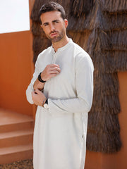 Cream Blended Kurta - AL-K-1223