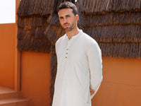 Cream Blended Kurta - AL-K-1223