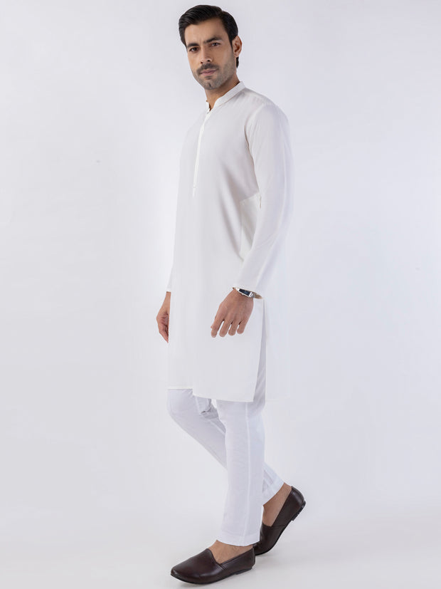 White Blended Kurta - AL-K-1224