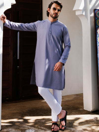 Light Purple Blended Kurta - AL-K-1240