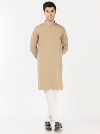 Fawn Blended Kurta - AL-K-1241