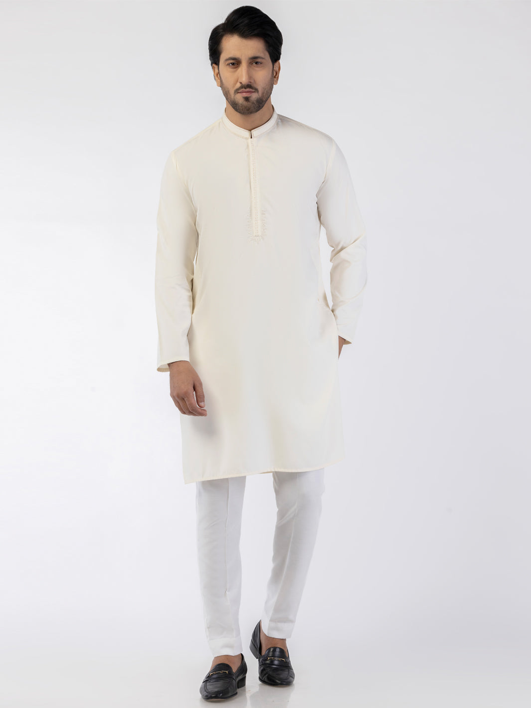 Off White Blended Kurta - AL-K-1243A Front Main