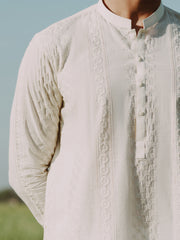 Cream Cotton Kurta - AL-K-1255C