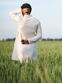Cream Cotton Kurta - AL-K-1255A