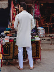 Off White Blended Kurta - AL-K-1259