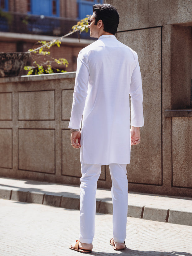 White Cotton Kurta - AL-K-1264A