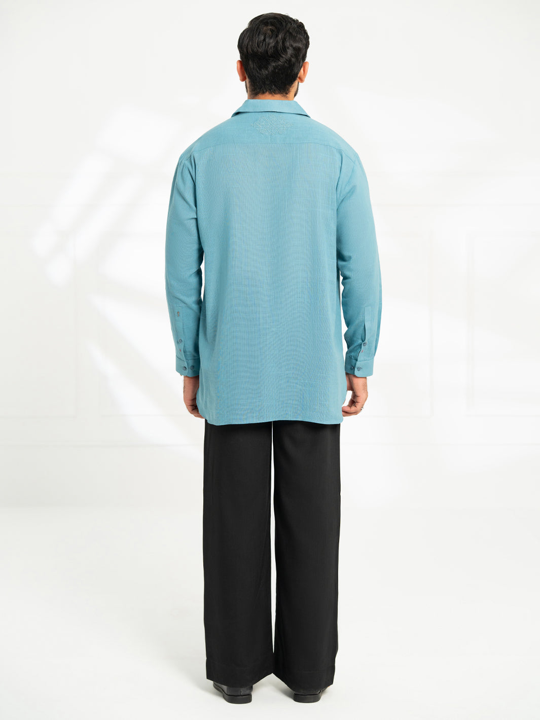 Blue Cotton Semi-Formal Kurta - AL-K-1293