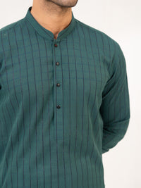 Green Jacquard Kurta - AL-K-1335