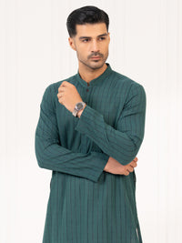 Green Jacquard Kurta - AL-K-1335