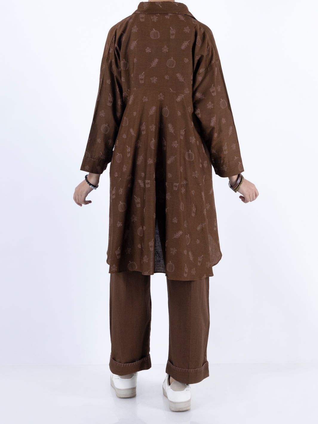 Dark Brown Cambric Kurti - ALT-LK-1098 - Almirah Online