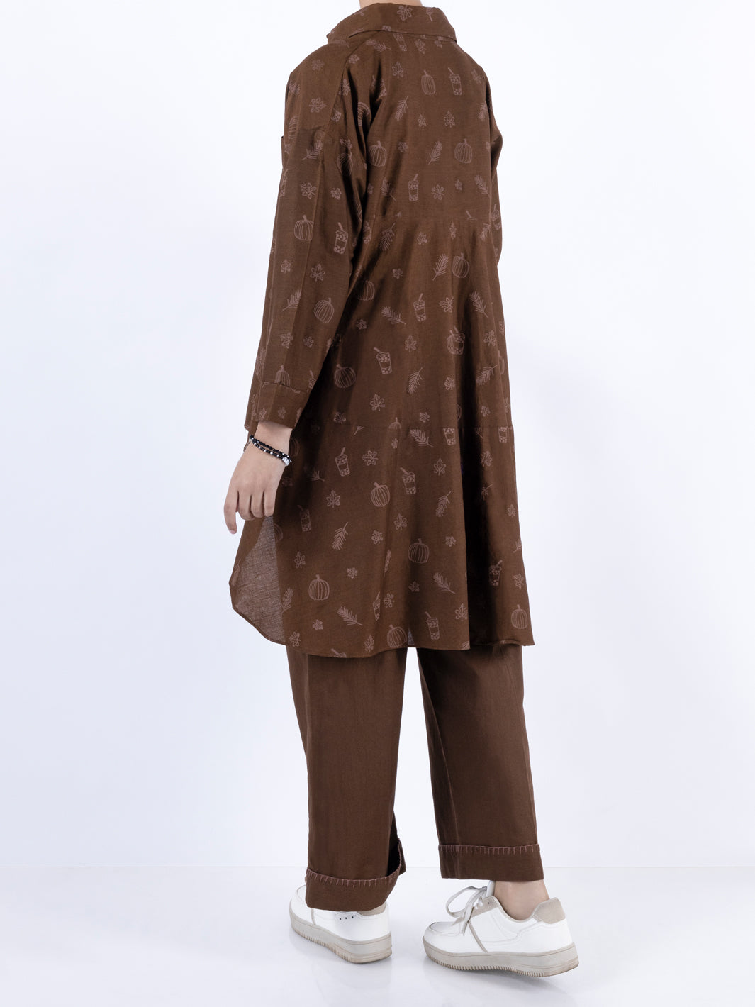 Dark Brown Cambric Kurti - ALT-LK-1098 - Almirah Online