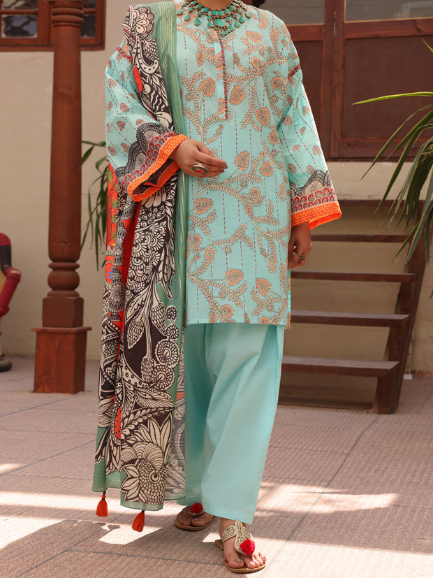 Aqua Lawn 3 Piece Unstitched - ALP-3PS-1605