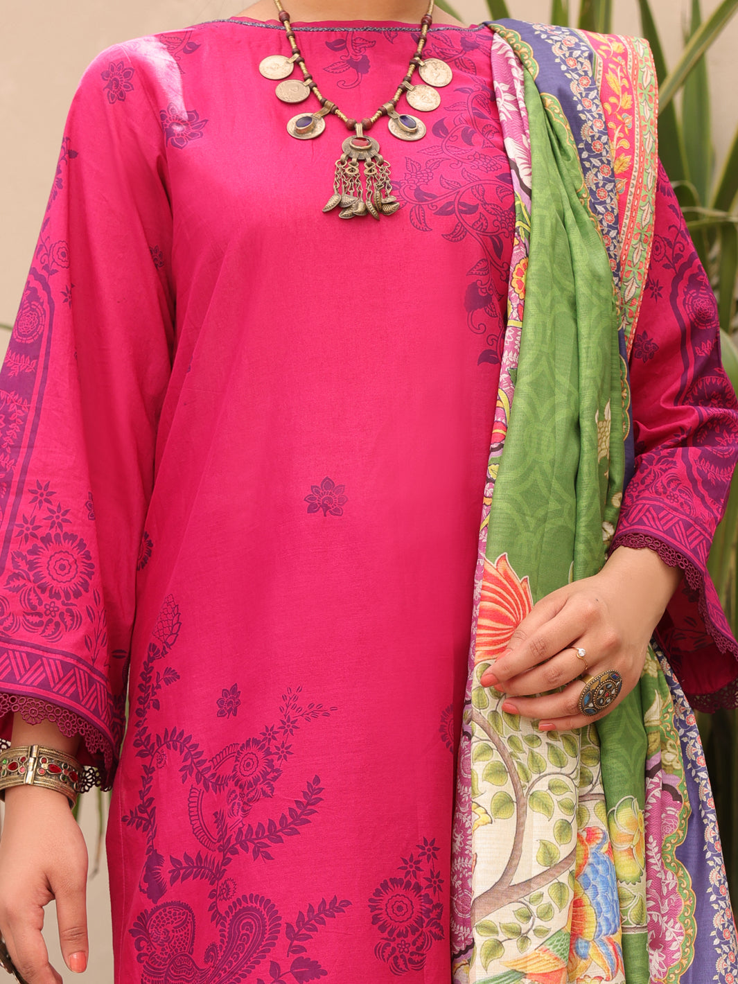 Fuchsia Lawn 3Pc Stitched - ALP-3PS-1607