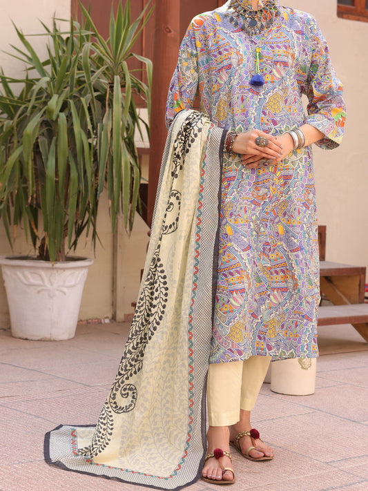 Multicolor Lawn 3 Piece Unstitched - ALP-3PS-1609