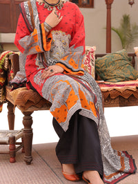 Red Lawn 3Pc Unstitched - ALP-3PS-1611