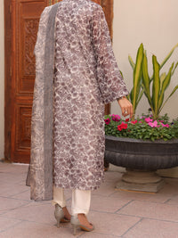 Grey Poly Slub 3 Piece Stitched - ALP-3PS-1616