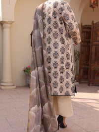 Grey Lino Kara 3 Piece Stitched - ALP-3PS-1617