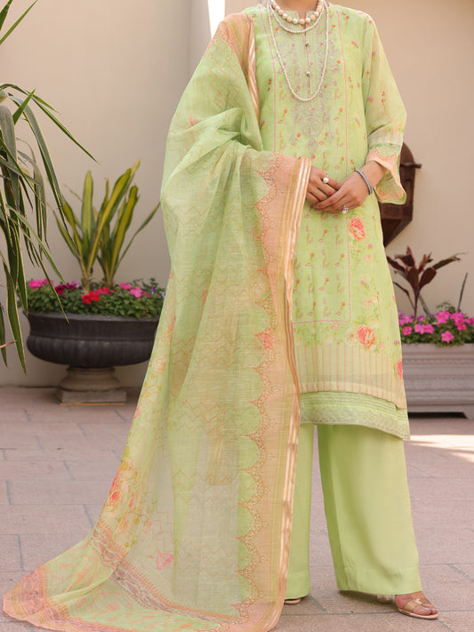Pista Green Salsa Silk 3 Piece Stitched - ALP-3PS-1618