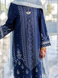 Blue Poly Cotton 3Pc Unstitched - ALP-3PS-1621