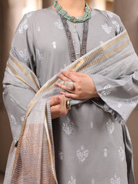 Grey Cambric 3Pc Unstitched - ALP-3PS-1636