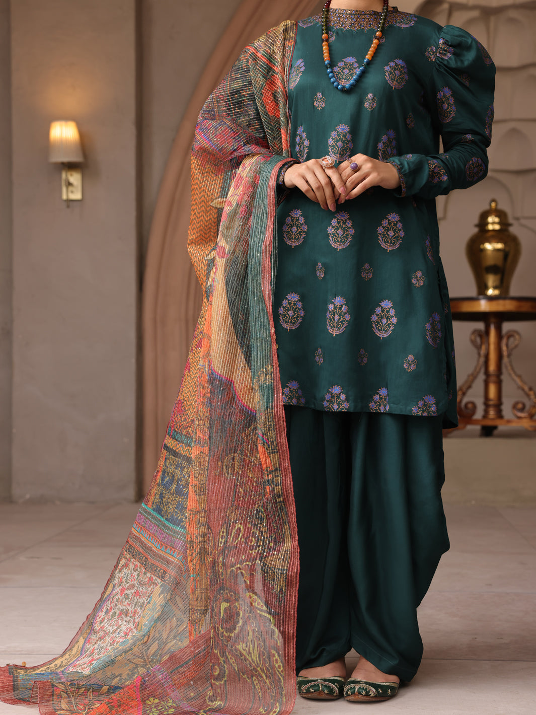 Green Viscose 3Pc Stitched - ALP-3PS-1646