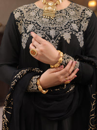 Black Viscose 3Pc Unstitched - ALP-3PS-1647