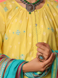 Yellow Yarn Dyed Jacquard 3Pc Stitched - ALP-3PS-1649