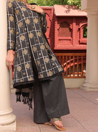 Black Yarn Dyed Jacquard 3Pc Unstitched - ALP-3PS-1650