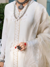 Off White Linen 3Pc Unstitched - ALP-3PS-1658
