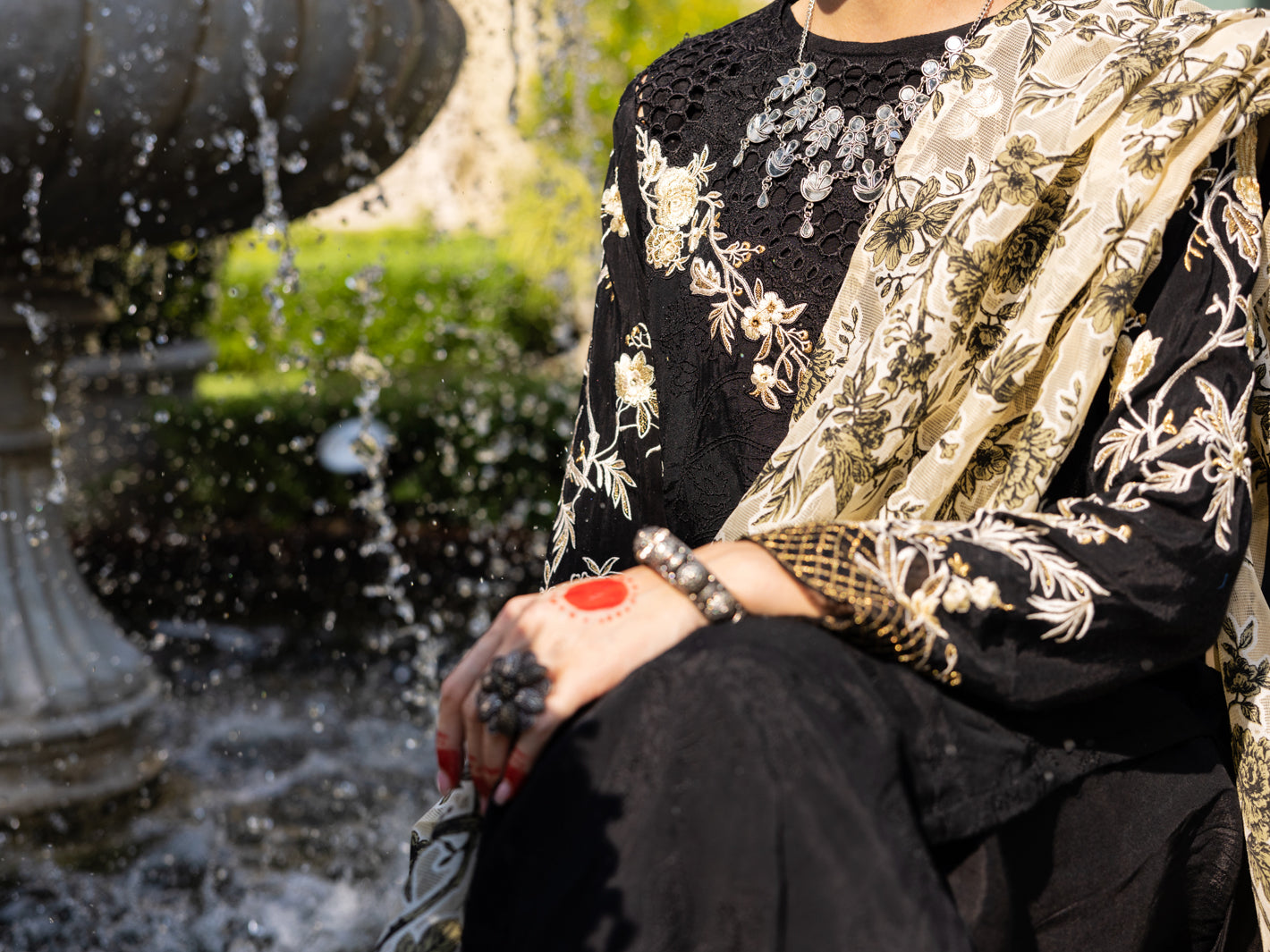 Black Maple Silk 3 Piece Unstitched - ALP-3PS-1660 - Almirah Online