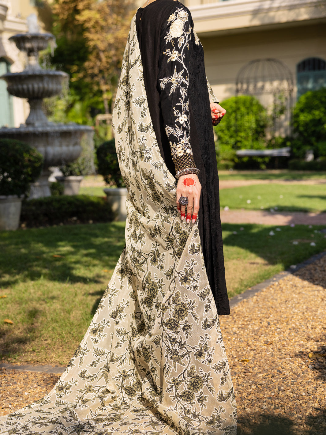 Black Maple Silk 3 Piece Unstitched - ALP-3PS-1660 - Almirah Online