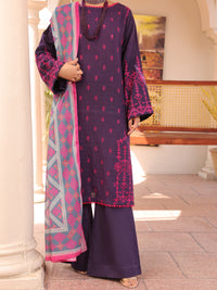 Purple Dobby Lino Kara 3 Piece Stitched - ALP-3PS-1668