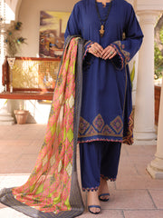 Blue Dobby Jacquard 3 Piece Stitched - ALP-3PS-1670