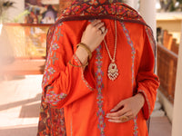 Orange Dobby Cotton 3Pc Stitched - ALP-3PS-1672