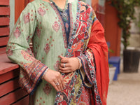 Pista Green Lawn 3 Piece Unstitched - ALP-3PS-1676