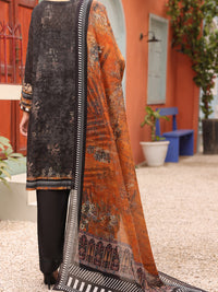 Black Lawn 3Pc Unstitched - ALP-3PS-1677